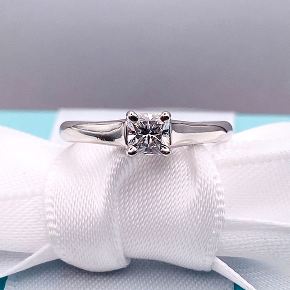 Tiffany & Co. Jewelry - Tiffany & Co. LUCIDA 0.28ct Diamond Platinum Engagement Ring laser inscription